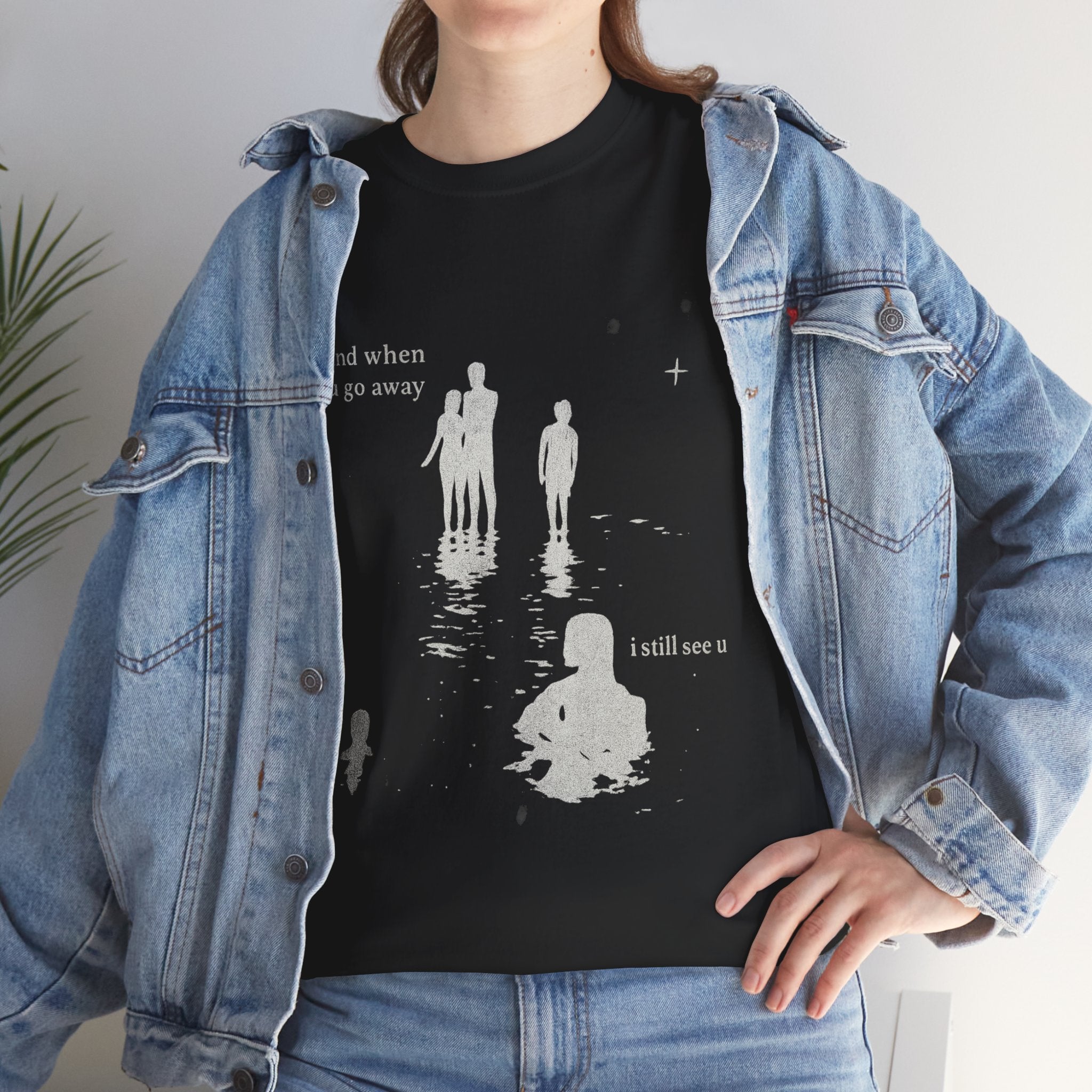Ethereal Reflection Tee | Unisex Heavy Cotton Shirt, Aesthetic Fashion, Unique Graphic Top, Gift for Art Lovers, Casual Wear